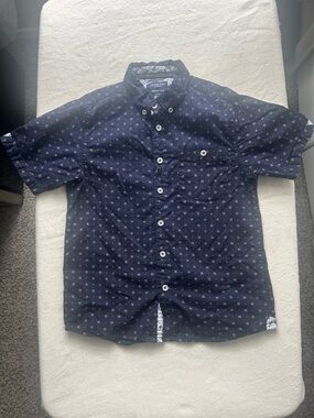 Cat & Jack Boys' Navy Short-Sleeve Button-Down Shirt